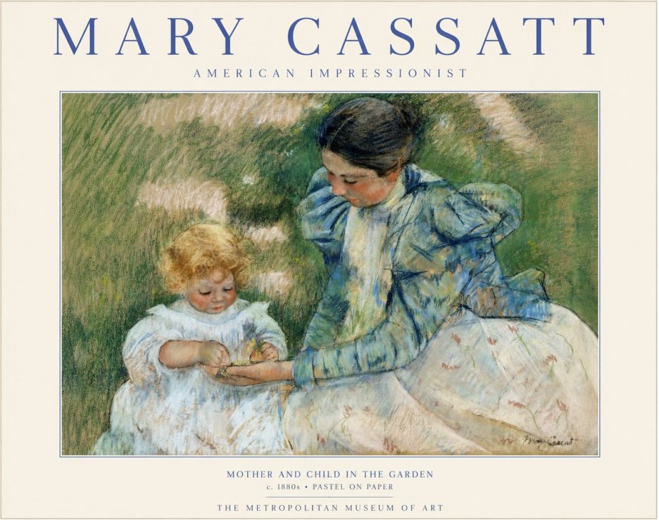 Mary Cassatt Mother and Child in the Garden No1 - Poster