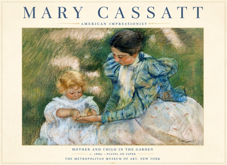 Mary Cassatt Mother and Child in the Garden No6 - Poster