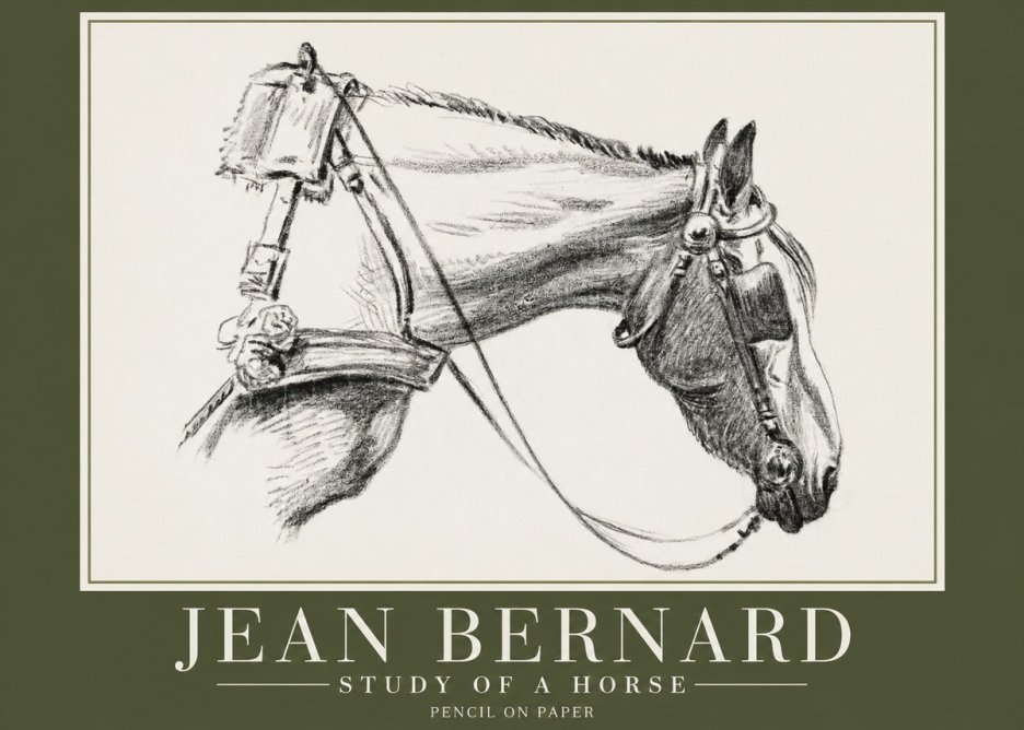 Jean Bernard Study of a Horse XVIII No2 - Poster