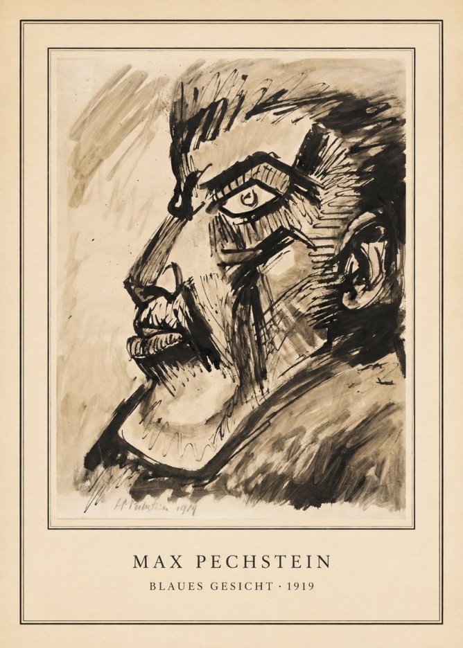 Max Pechstein Blaues Gesicht No5 - Poster