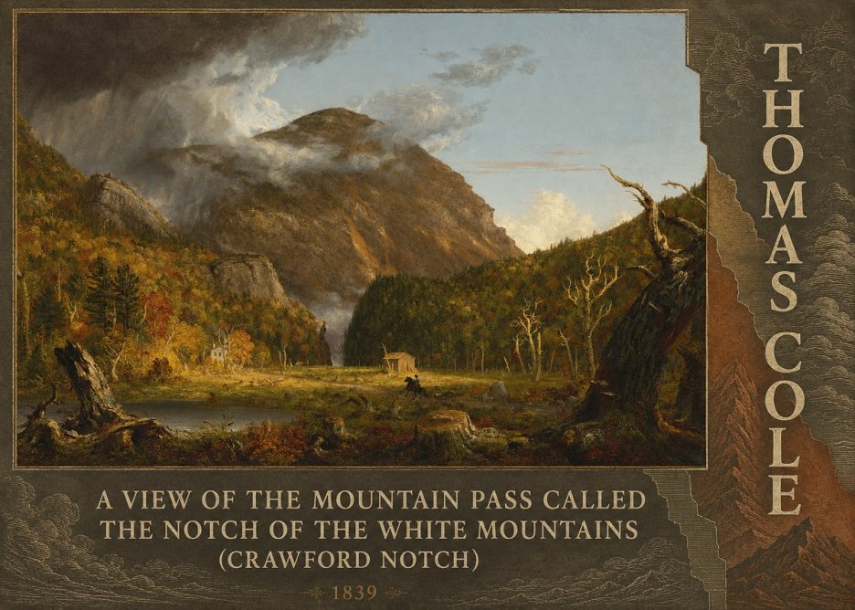 Thomas Cole A View of the Mountain Pass Called the Notch of the White Mountains (Crawford Notch) II No4 - Poster