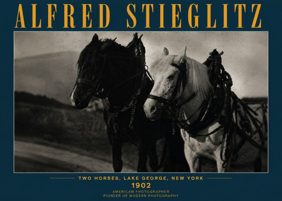 Alfred Stieglitz Two Horses, Lake George, New York No5 - Poster