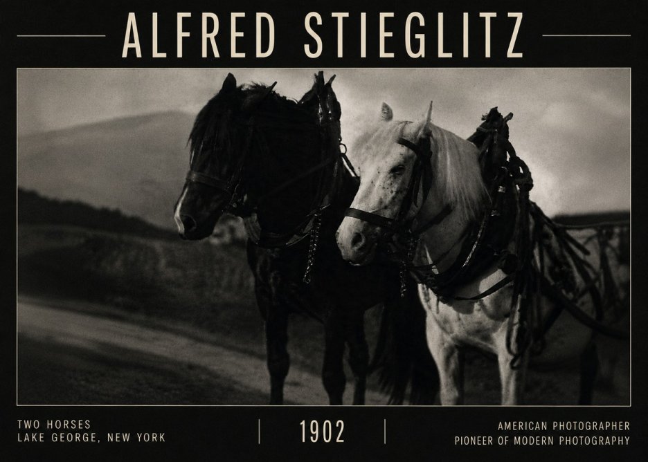 Alfred Stieglitz Two Horses, Lake George, New York No6 - Poster