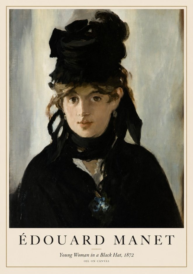 Édouard Manet Young Woman in a Black Hat, 1872 No1 - Poster