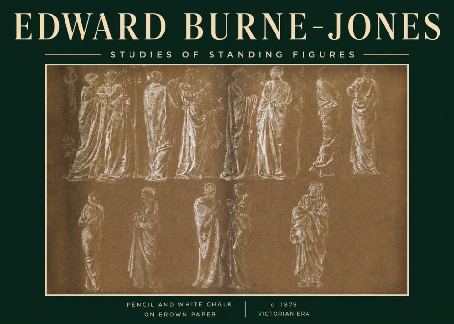 Edward Burne-Jones Studies of Standing Figures No3 - Poster