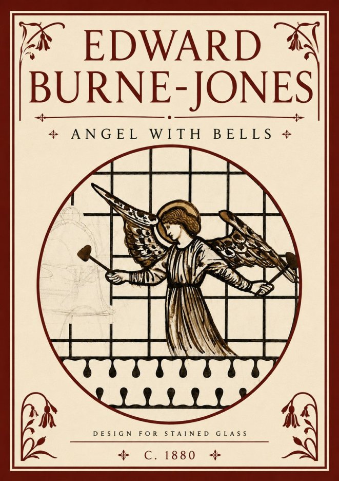 Edward Burne-Jones Angel with Bells (Study) No6 - Poster