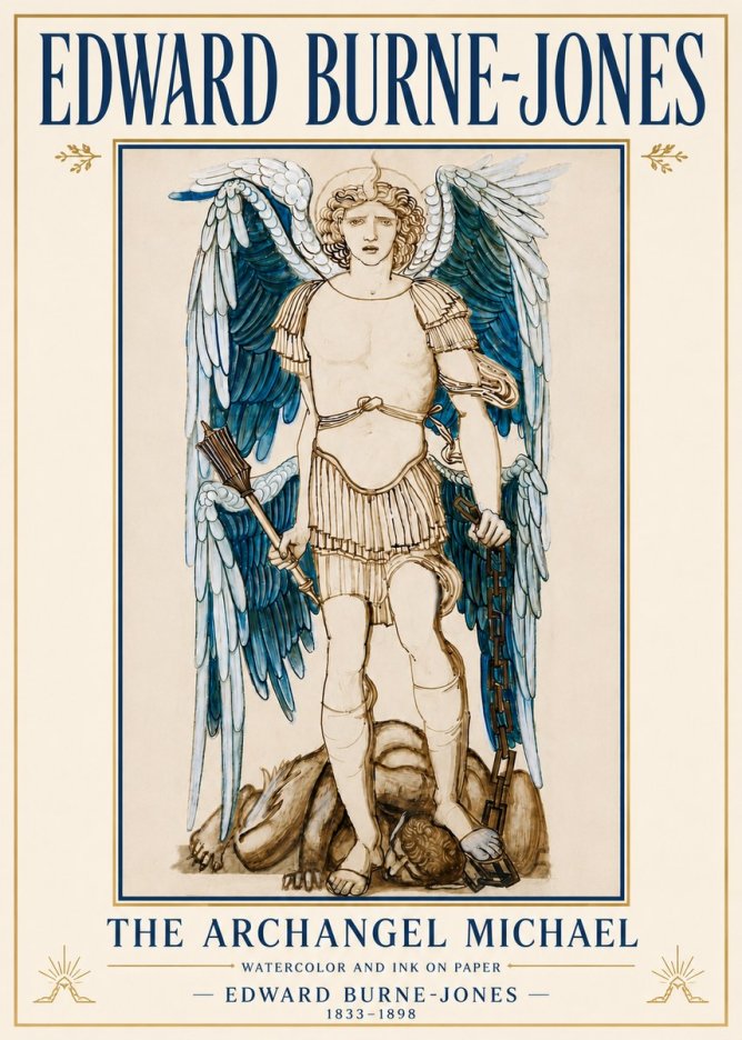 Edward Burne-Jones The Archangel Michael No5 - Poster