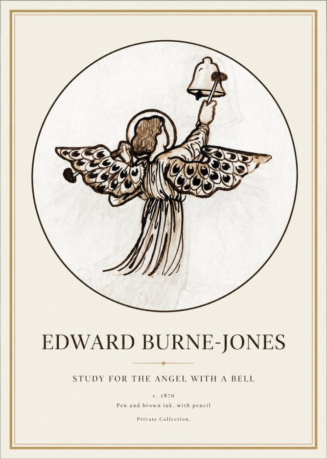 Edward Burne-Jones Study for the Angel with a Bell No1 - Poster