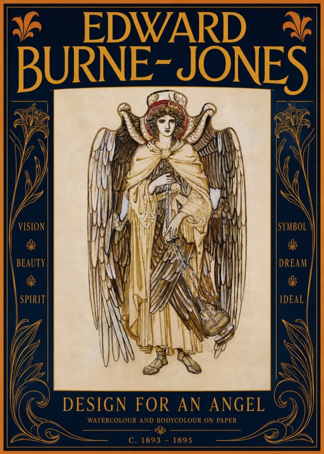 Edward Burne-Jones Design for an Angel No4 - Poster
