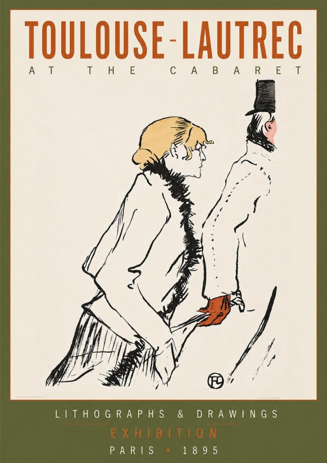 Toulouse-Lautrec At the Cabaret No2 - Poster