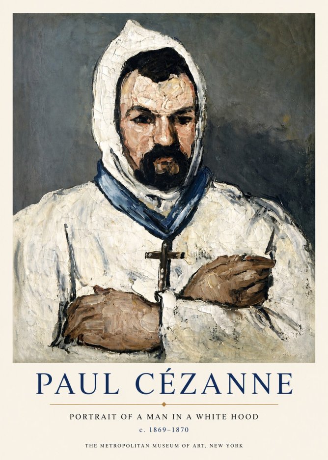 Paul Cézanne Portrait of a Man in a White Hood No3 - Poster