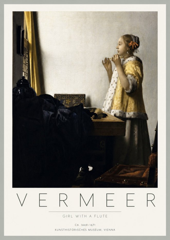 Vermeer Girl with a Flute No3 - Poster