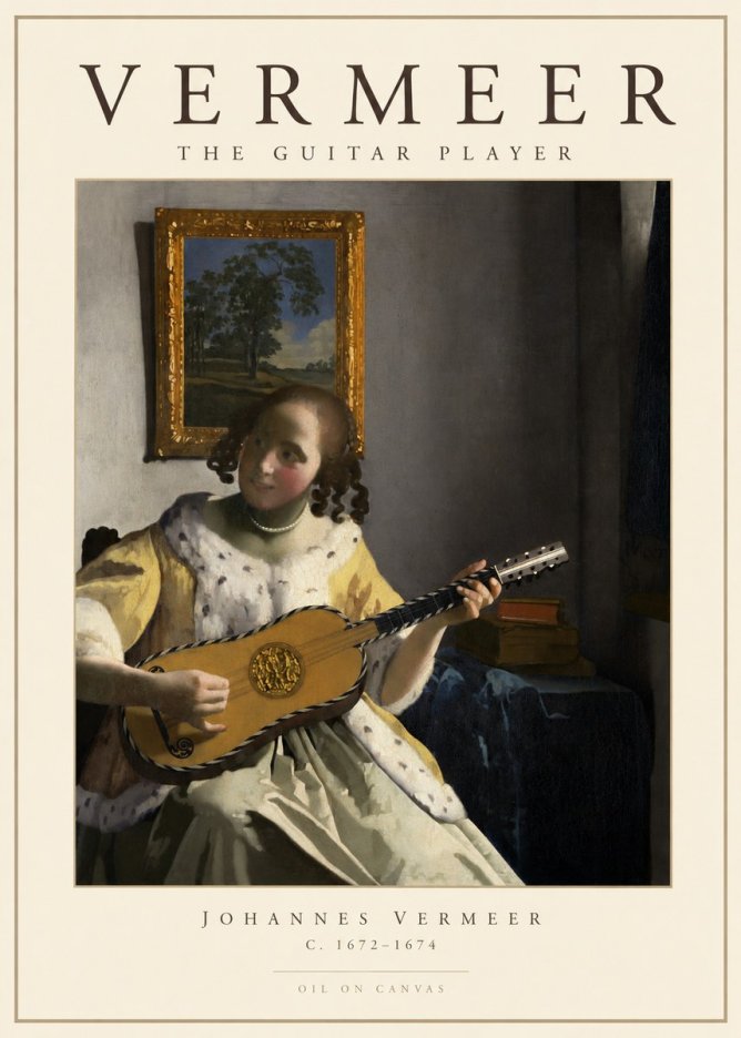 Vermeer The Guitar Player No1 - Poster