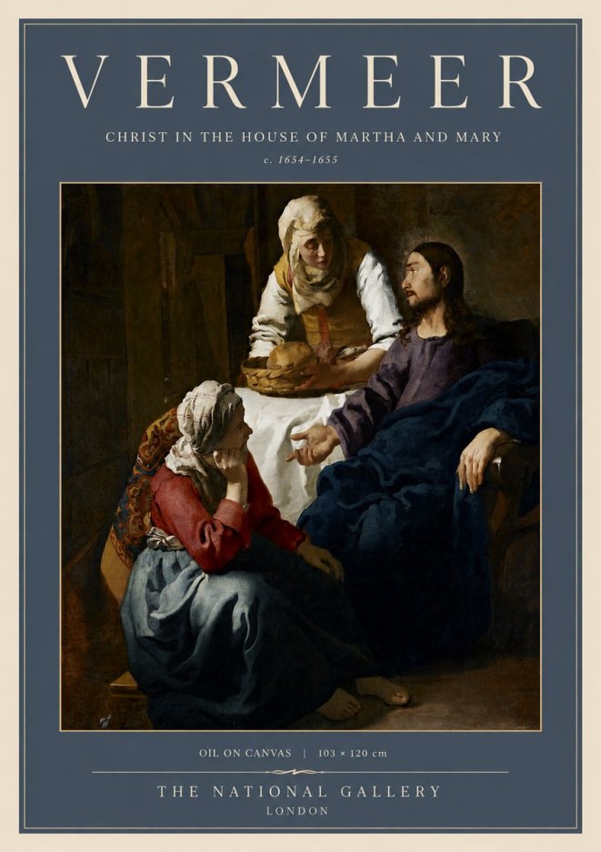 Vermeer Christ in the House of Martha and Mary No5 - Poster
