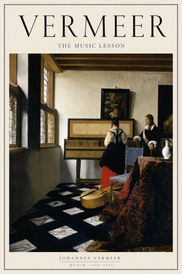 Vermeer The Music Lesson No4 - Poster