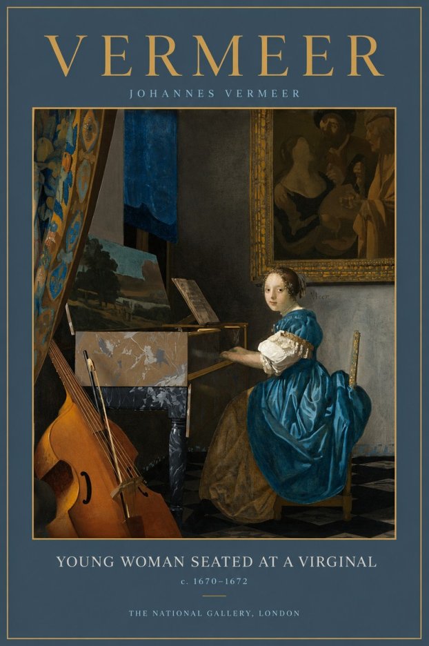 Vermeer Young Woman Seated at a Virginal No2 - Poster