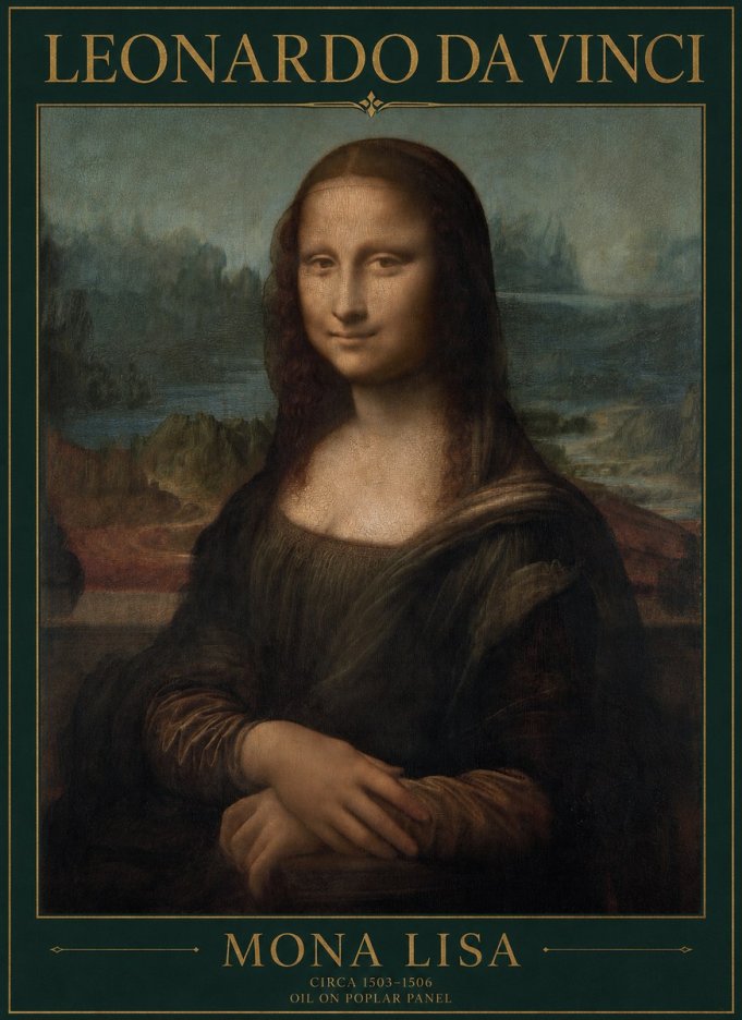 Leonardo da Vinci Mona Lisa No1 - Poster