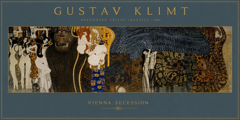 Klimt Beethoven Frieze (Detail) No3 - Poster