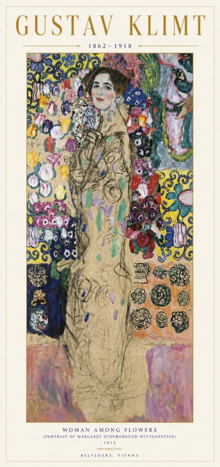 Klimt Woman Among Flowers No6 - Poster