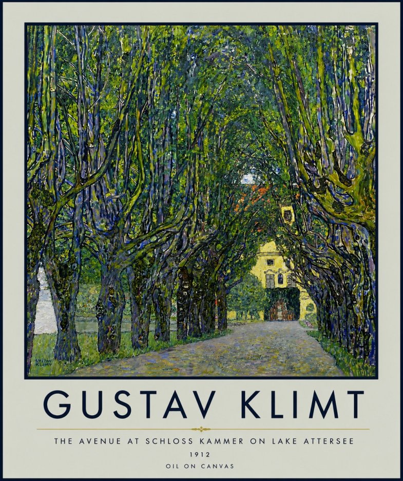 Klimt The Avenue at Schloss Kammer on Lake Attersee No6 - Poster
