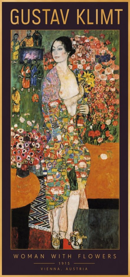 Klimt Woman with Flowers No2 - Poster