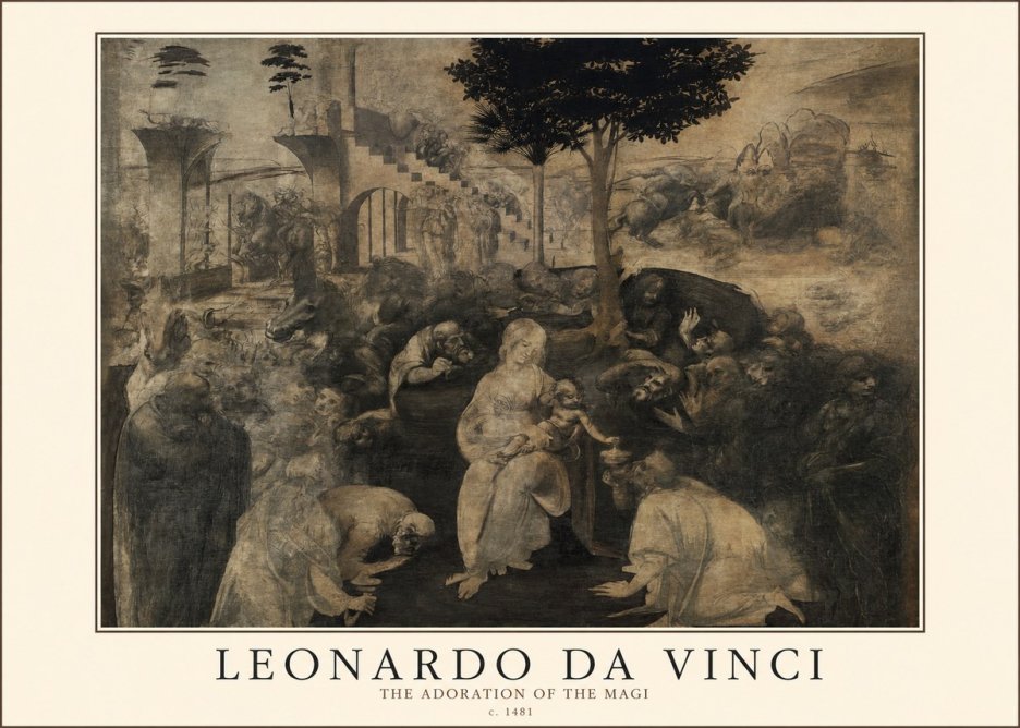 Leonardo da Vinci The Adoration of the Magi No2 - Poster
