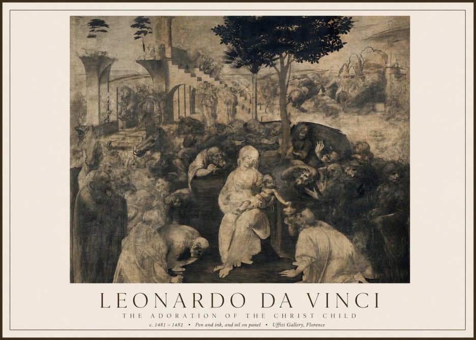 Leonardo da Vinci The Adoration of the Magi No5 - Poster