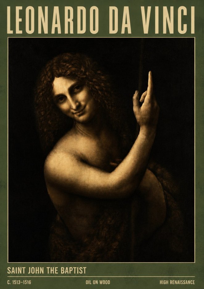 Leonardo da Vinci Saint John the Baptist No4 - Poster