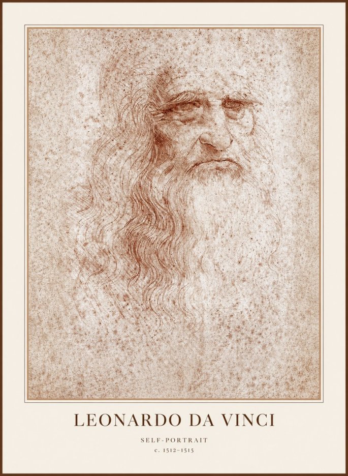 Leonardo da Vinci Self-portrait I No1 - Poster