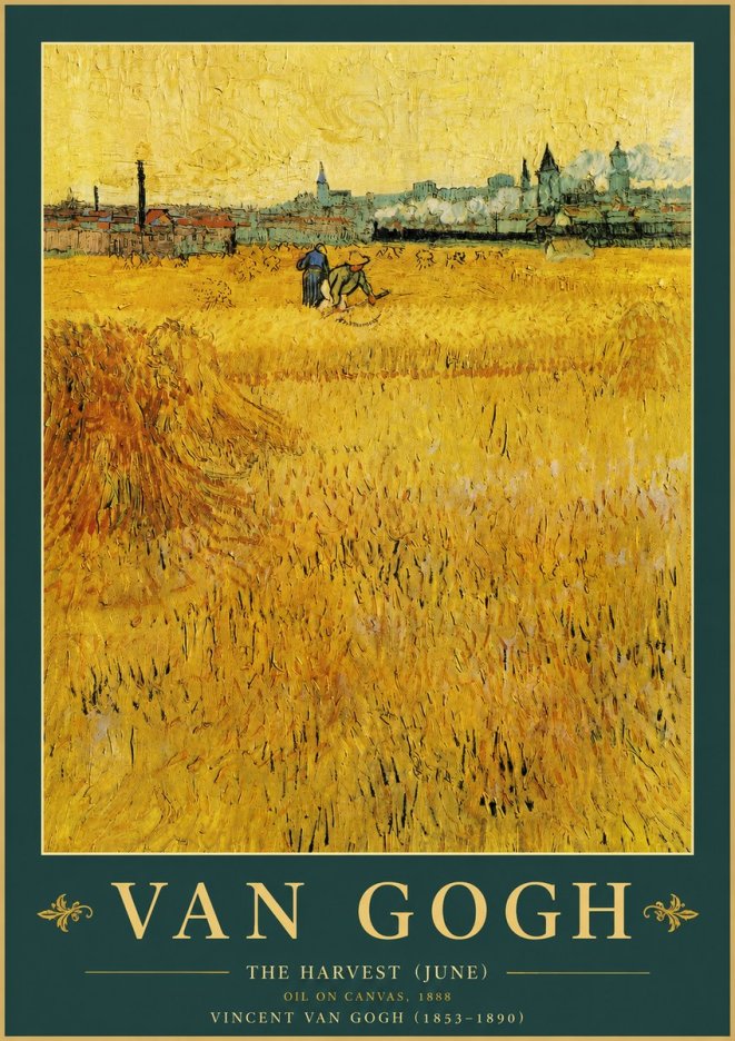 Van Gogh The Harvest (June) No3 - Poster