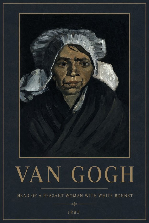 Van Gogh Head of a Peasant Woman with White Bonnet No2 - Poster