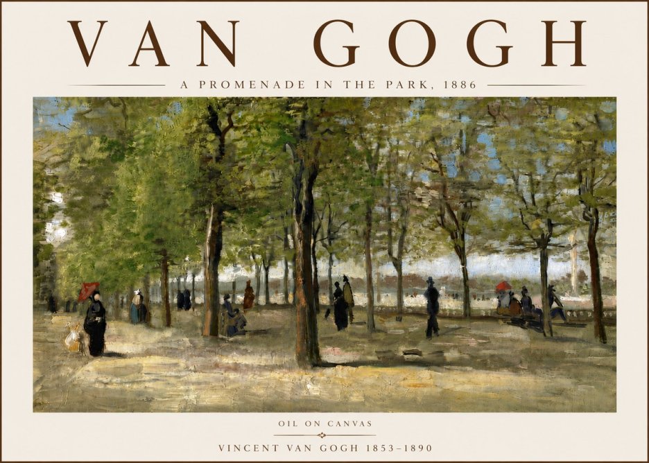 Van Gogh A Promenade in the Park No6 - Poster