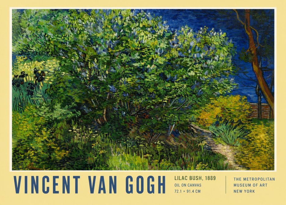Van Gogh Lilac Bush No4 - Poster