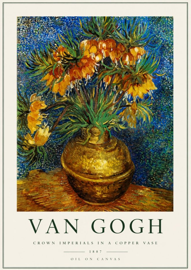 Van Gogh Crown Imperials in a Copper Vase No3 - Poster