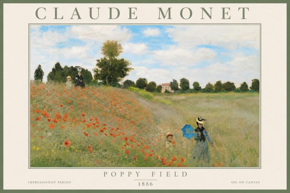 Monet Poppy Field No5 - Poster
