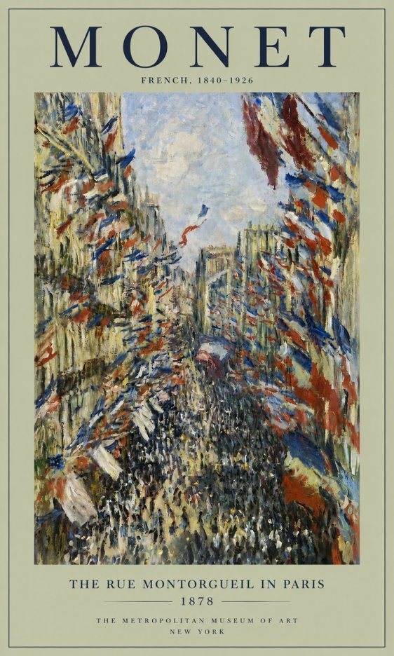 Monet The Rue Montorgueil in Paris No4 - Poster