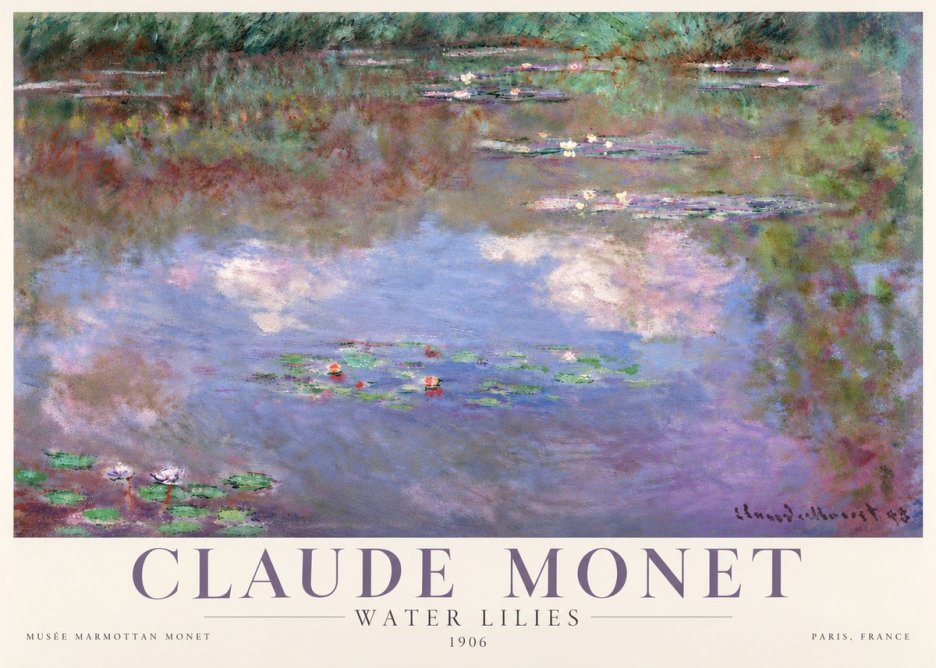 Monet Water Lilies VI No4 - Poster