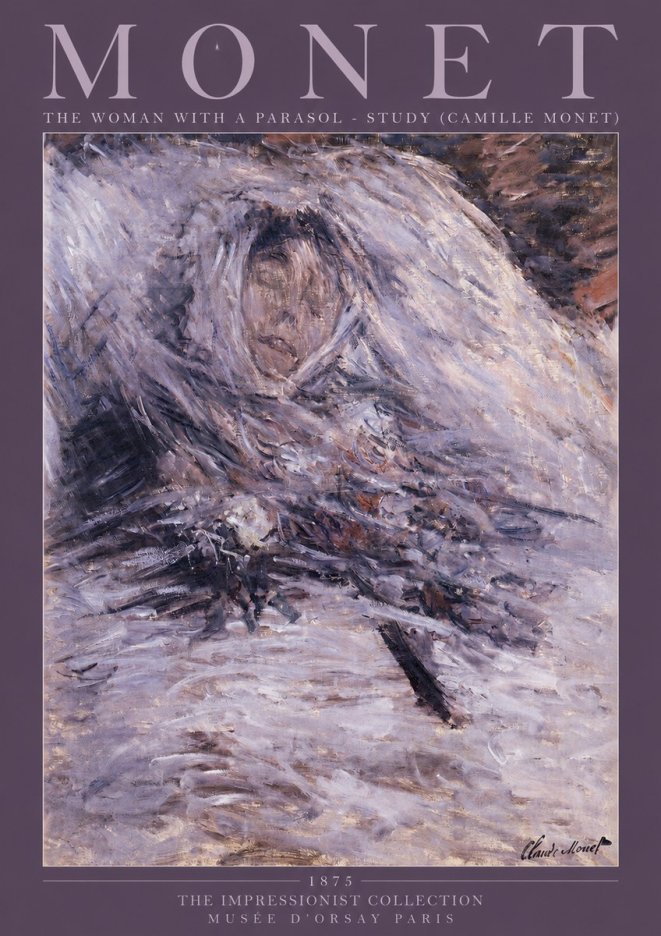 Monet The Woman with a Parasol - Study (Camille Monet) No2 - Poster