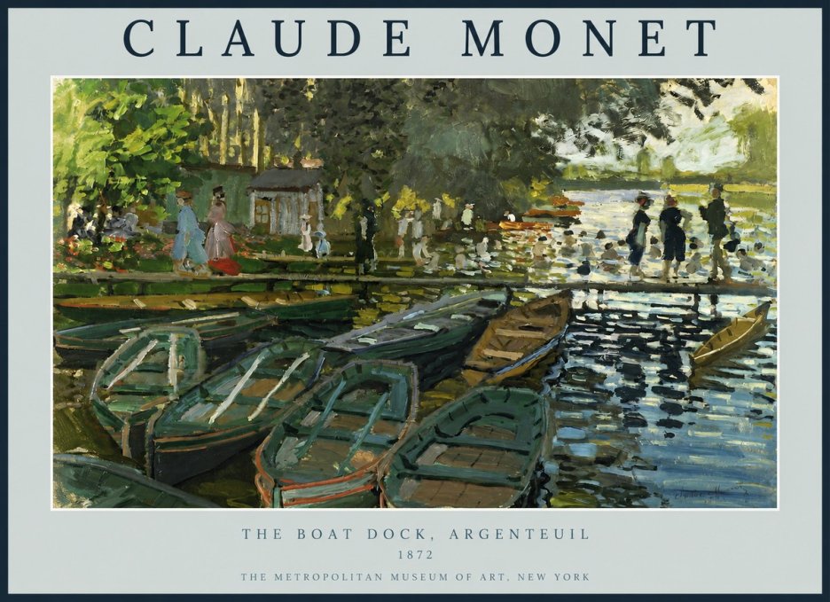 Monet The Boat Dock, Argenteuil No2 - Poster