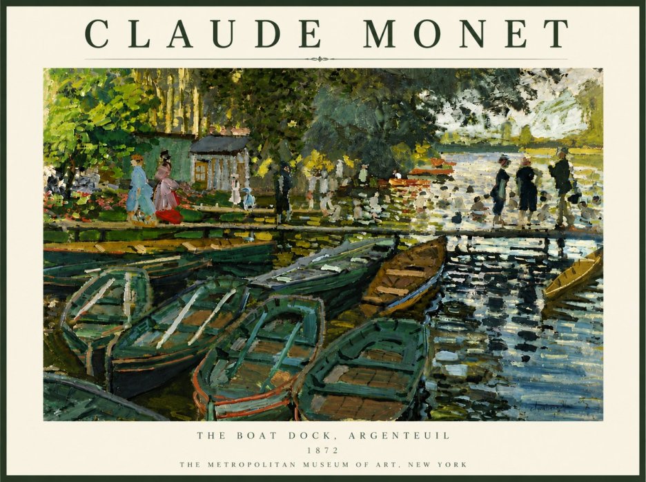 Monet The Boat Dock, Argenteuil No6 - Poster