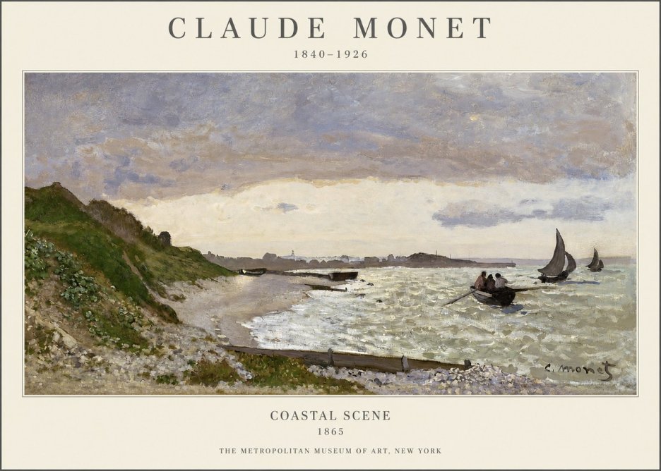 Monet Coastal Scene No1 - Poster