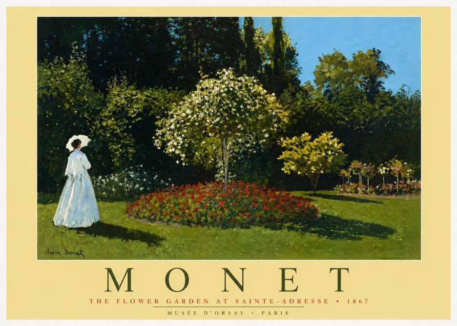 Monet The Flower Garden at Sainte-adresse No5 - Poster