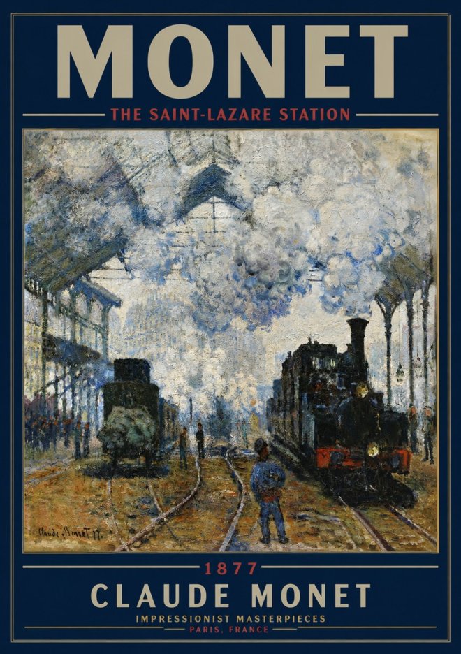Monet The Saint-lazare Station No3 - Poster