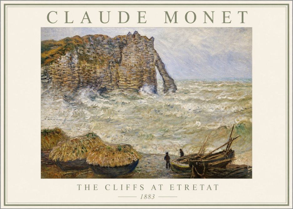 Monet The Cliffs at Etretat No3 - Poster
