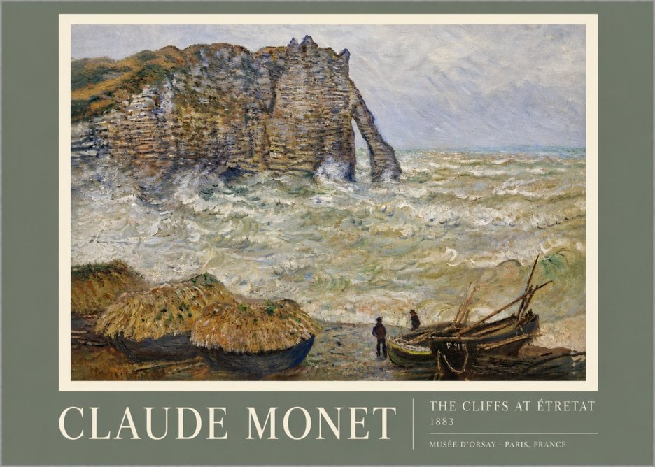 Monet The Cliffs at Etretat No5 - Poster