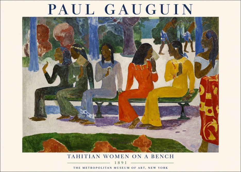 Paul Gauguin Tahitian Women on a Bench No1 - Poster