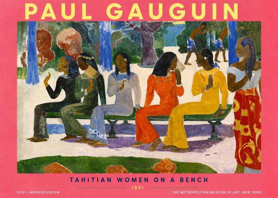Paul Gauguin Tahitian Women on a Bench No6 - Poster