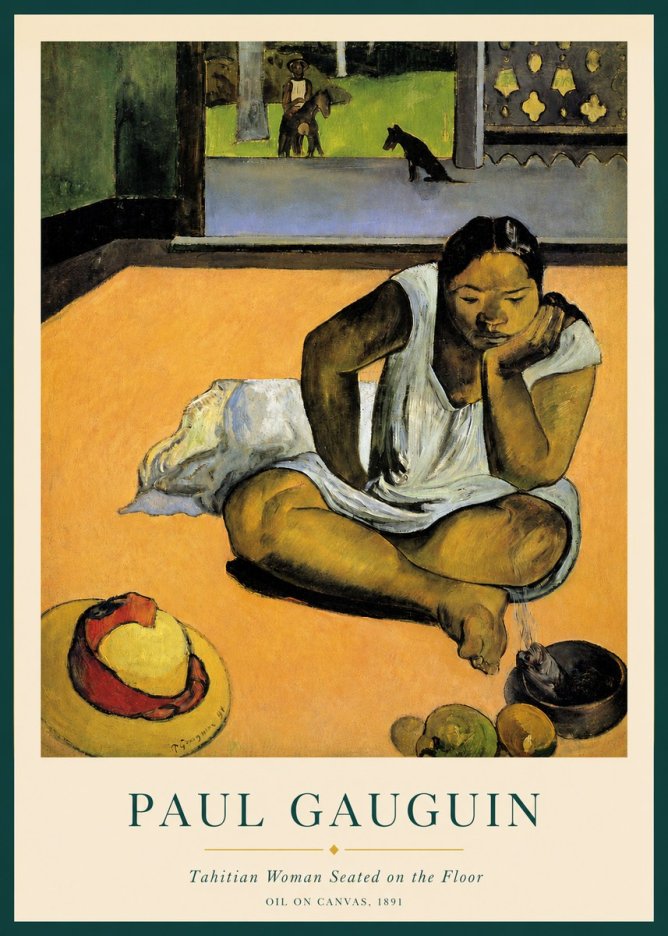 Paul Gauguin Tahitian Woman Seated on the Floor No3 - Poster