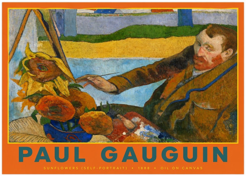 Paul Gauguin The Artist and His Sunflowers No3 - Poster