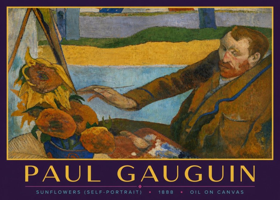 Paul Gauguin The Artist and His Sunflowers No6 - Poster